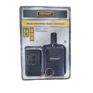 Defiant Wireless Indoor/Outdoor Remote Control Switch 2 Grounded Outlets NIP